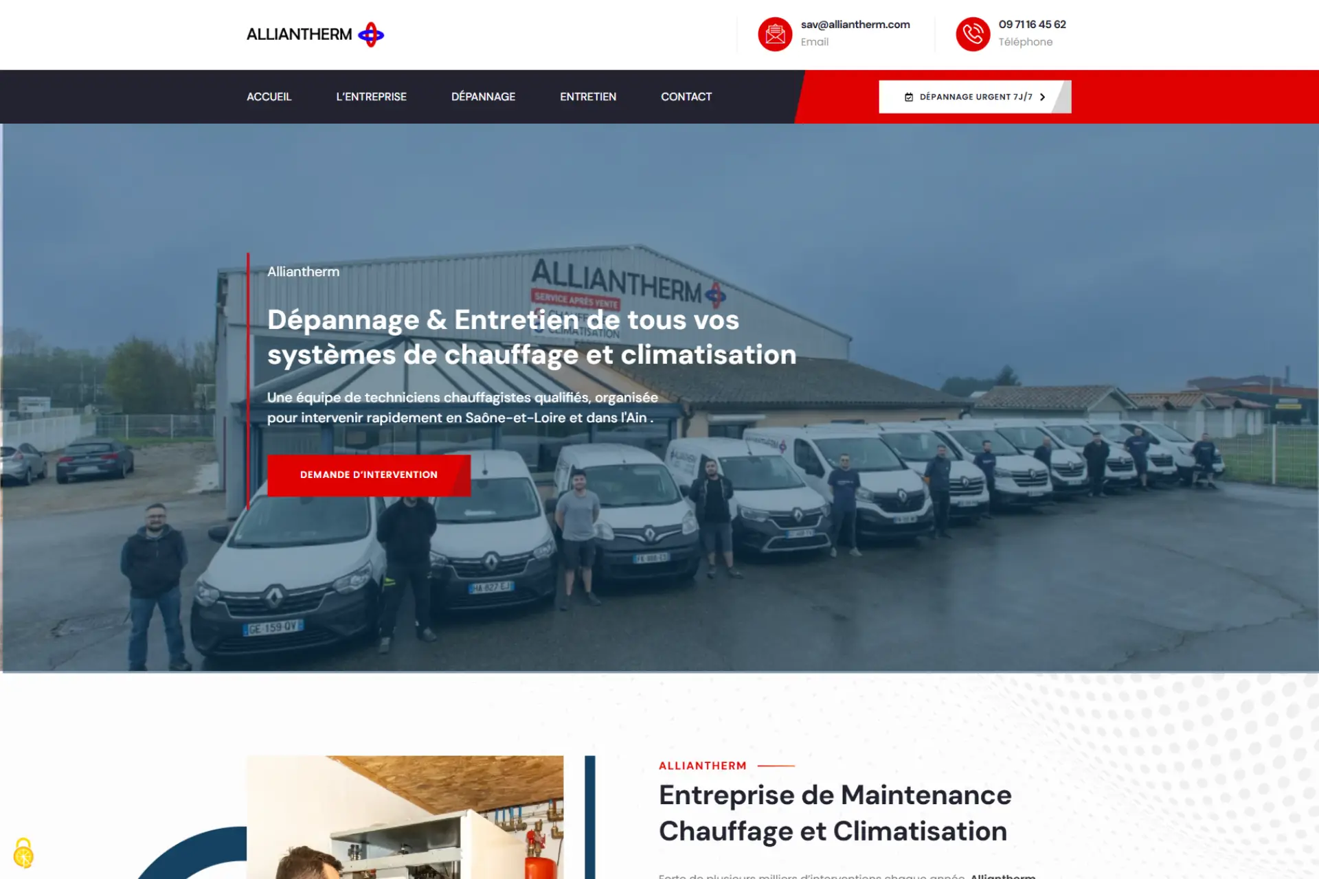 Lancement du site Alliantherm : un site pensé pour le dépannage et l’entretien chauffage / climatisation